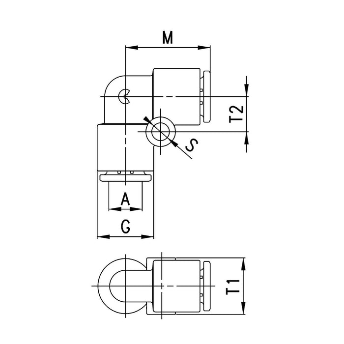 Tube - Tube - Technopolymer - Elbow Pushin Fitting - 7550