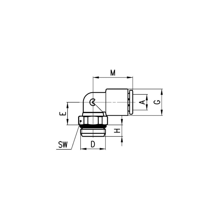 Tube - Male - Technopolymer - Elbow Pushin Fitting - 7522