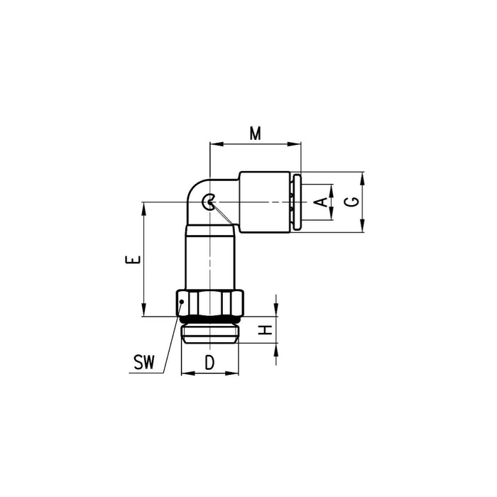 Tube - Male - Technopolymer - Elbow Pushin Fitting - 7526