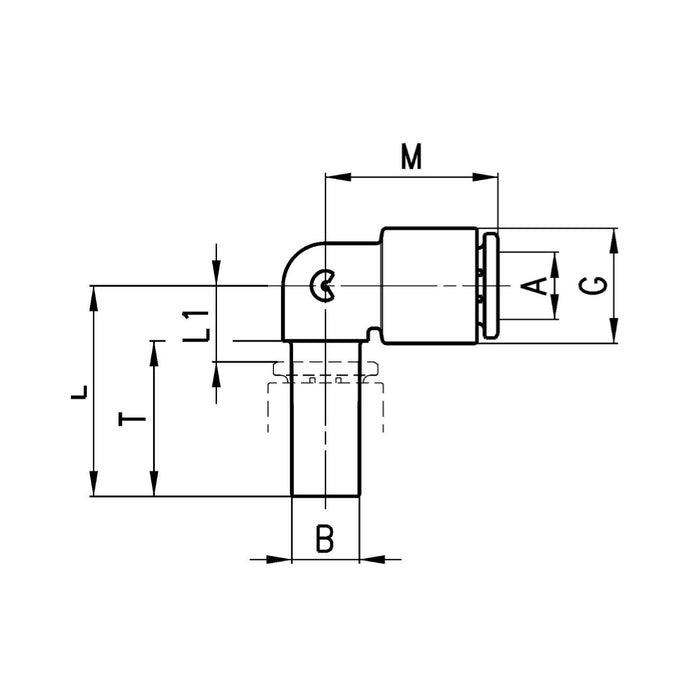 Tube - Stem - Technopolymer - Elbow Pushin Fitting - 7555